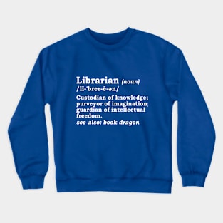 Definition of Librarian in White Crewneck Sweatshirt